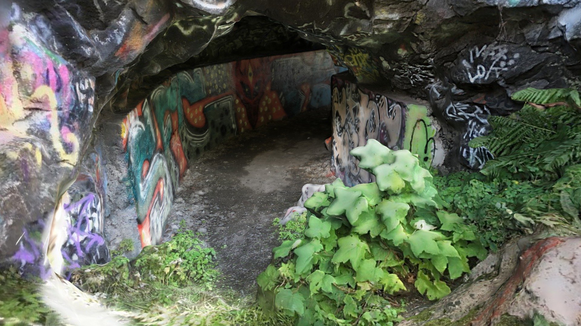 Tunnel in WW1 base, Ala-Malmi, Helsinki, Finland
