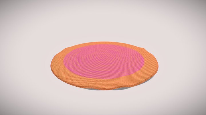 Colorful Woven Round Rug – Game-Ready 3D Model 3D Model