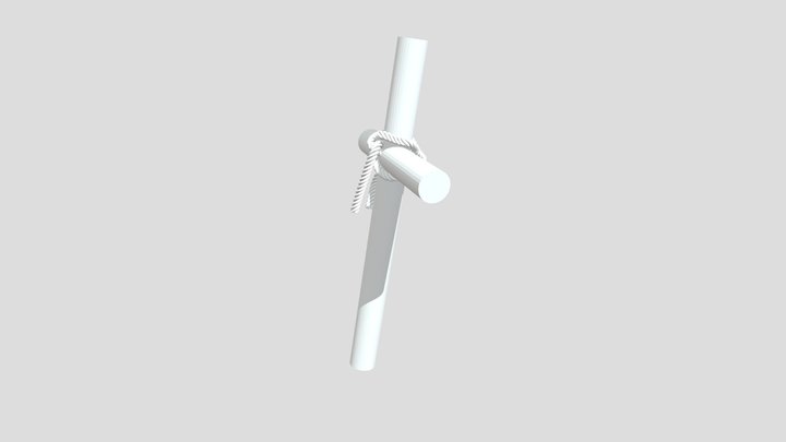 로프로 묶인 십자가 3D Model