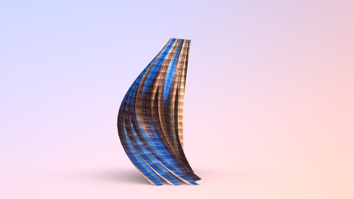 Wave Wall Building 3D Model
