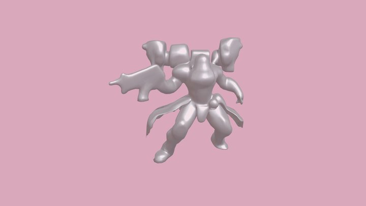 Combat-ready mech with mounted si-fi weapons 3D Model