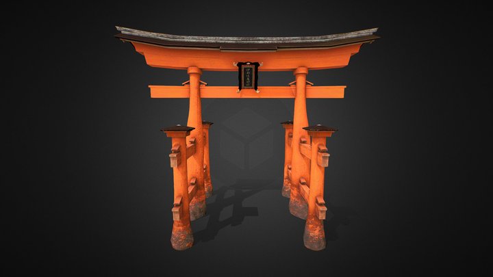 Japanese Torii 厳�島大鳥居 両部鳥居 3D Model