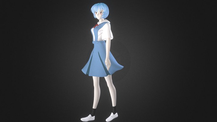 Rei Ayanami School uniform 3D Model