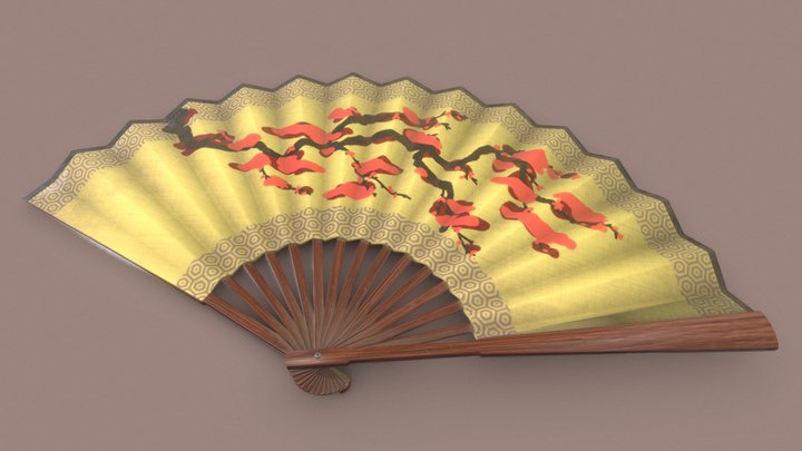 Chinese Hand Fan 3D Model