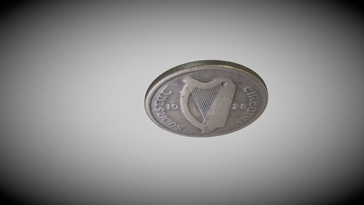 1928 half crown 3D Model