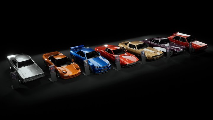 90s sports cars pack 3D model $8.99