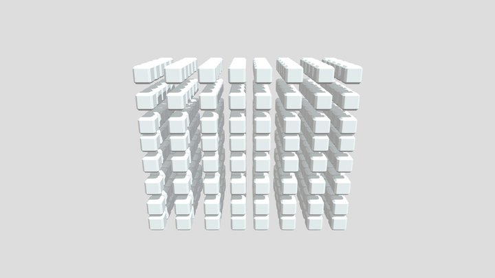 320 Beveled Cubes 3D Model