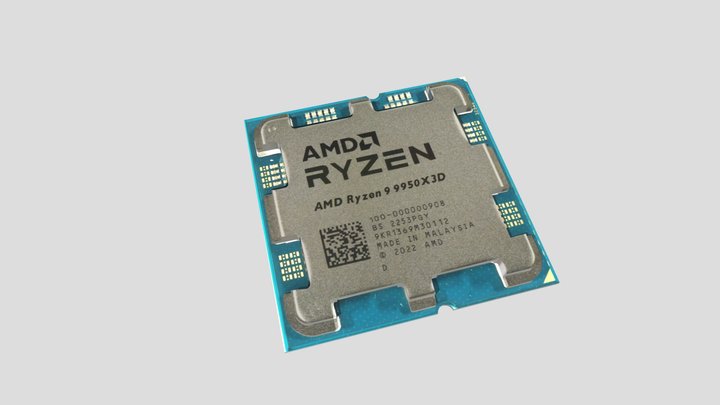 AMD Ryzen 9 9950X3D 3D model 3D Model