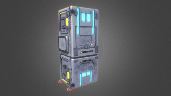Futuristic CI-FI Fridge 3D Model