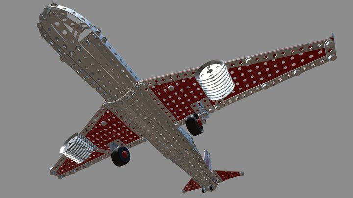 Aircraft from construction kit elements. 3D Model