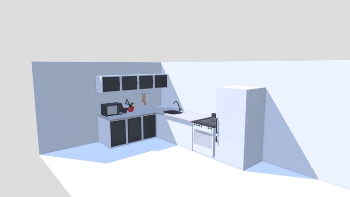 Kitchen - lowpoly - modern 3D Model