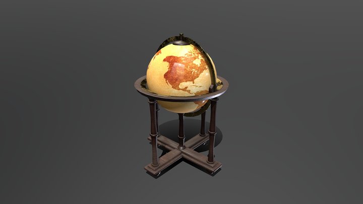 Medieval style globe 3D Model