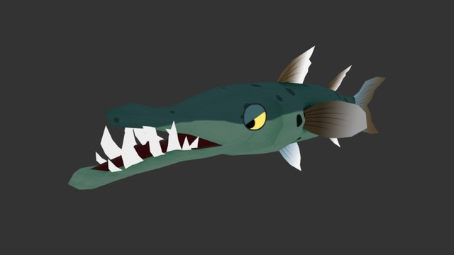 Cartoon Barracuda 3D Model