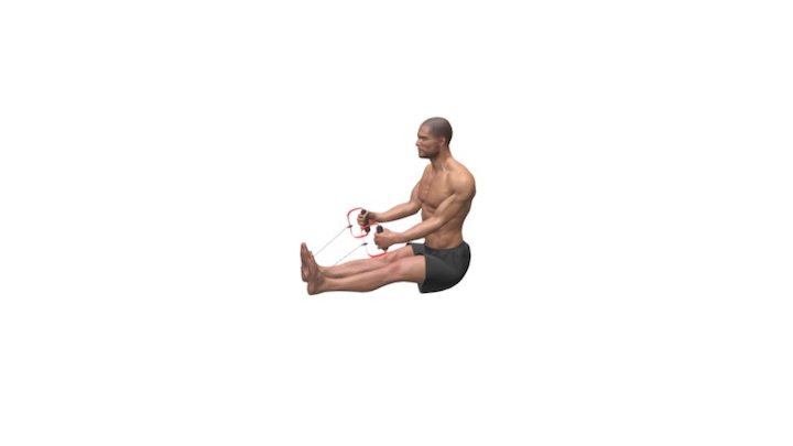 Seated Resistance Band Rows 3D Model