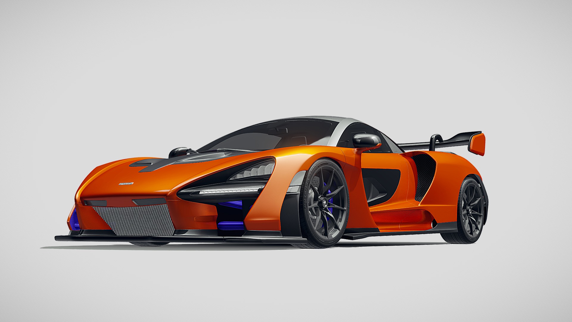 3D model McLaren Senna 2019 - This is a 3D model of the McLaren Senna 2019. The 3D model is about an orange sports car.