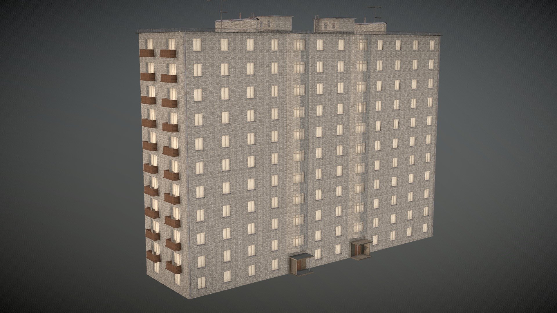 Хрущевка, Soviet house - 3D model by akkesha47 [735c610] - Sketchfab