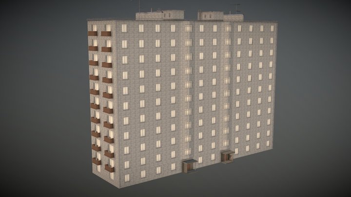 Хрущевка, Soviet house 3D Model