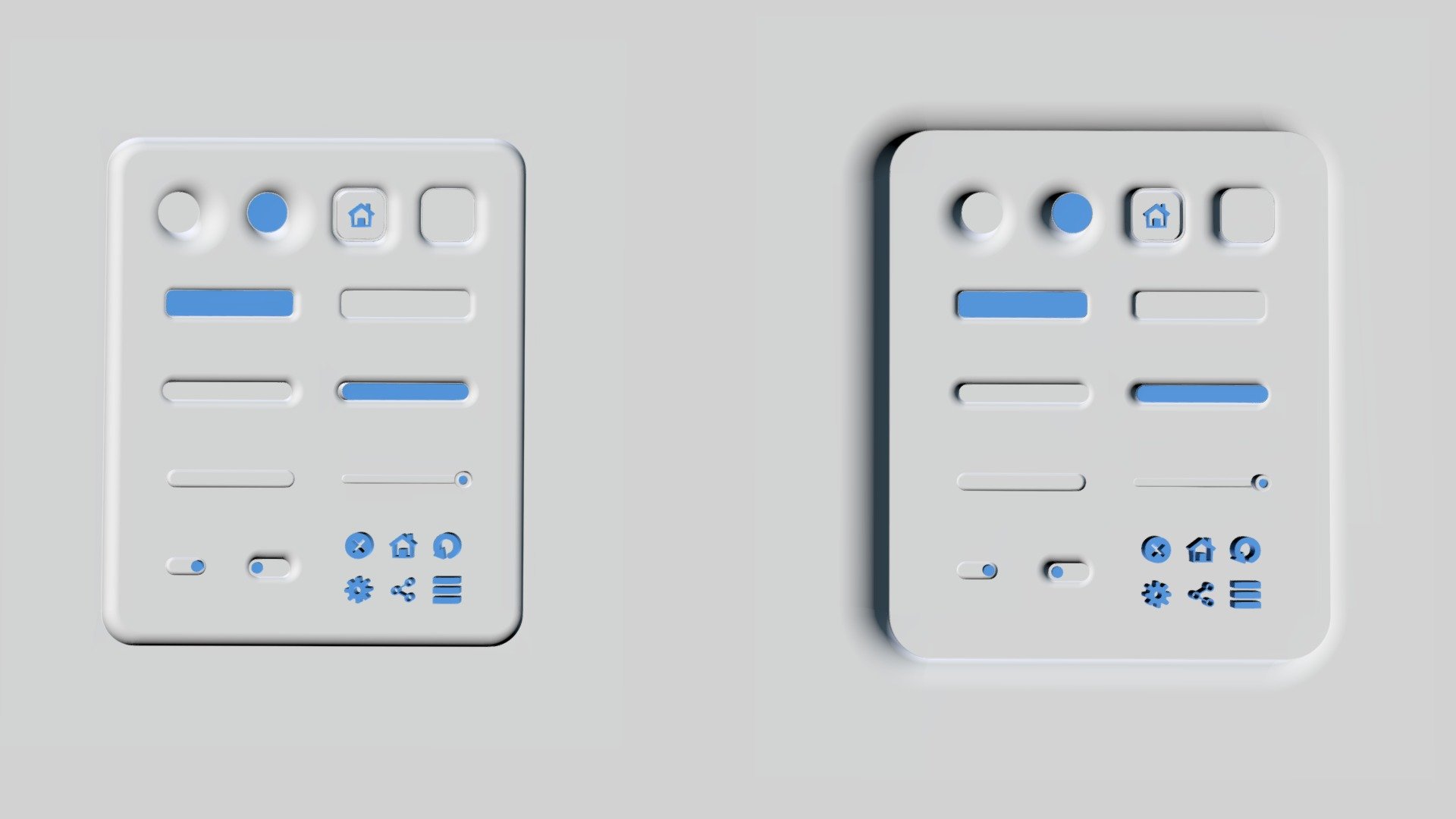 Neumorphism User Interface - Modular Pack - Buy Royalty Free 3D model ...