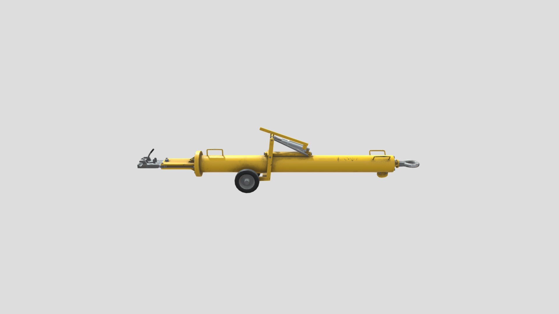 3D model Aircraft Pushback Towbar - This is a 3D model of the Aircraft Pushback Towbar. The 3D model is about a yellow airplane in the sky.