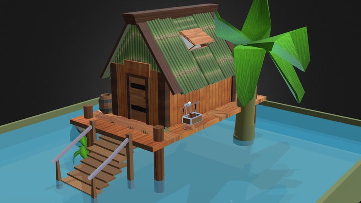 wooden  beach house 3D Model