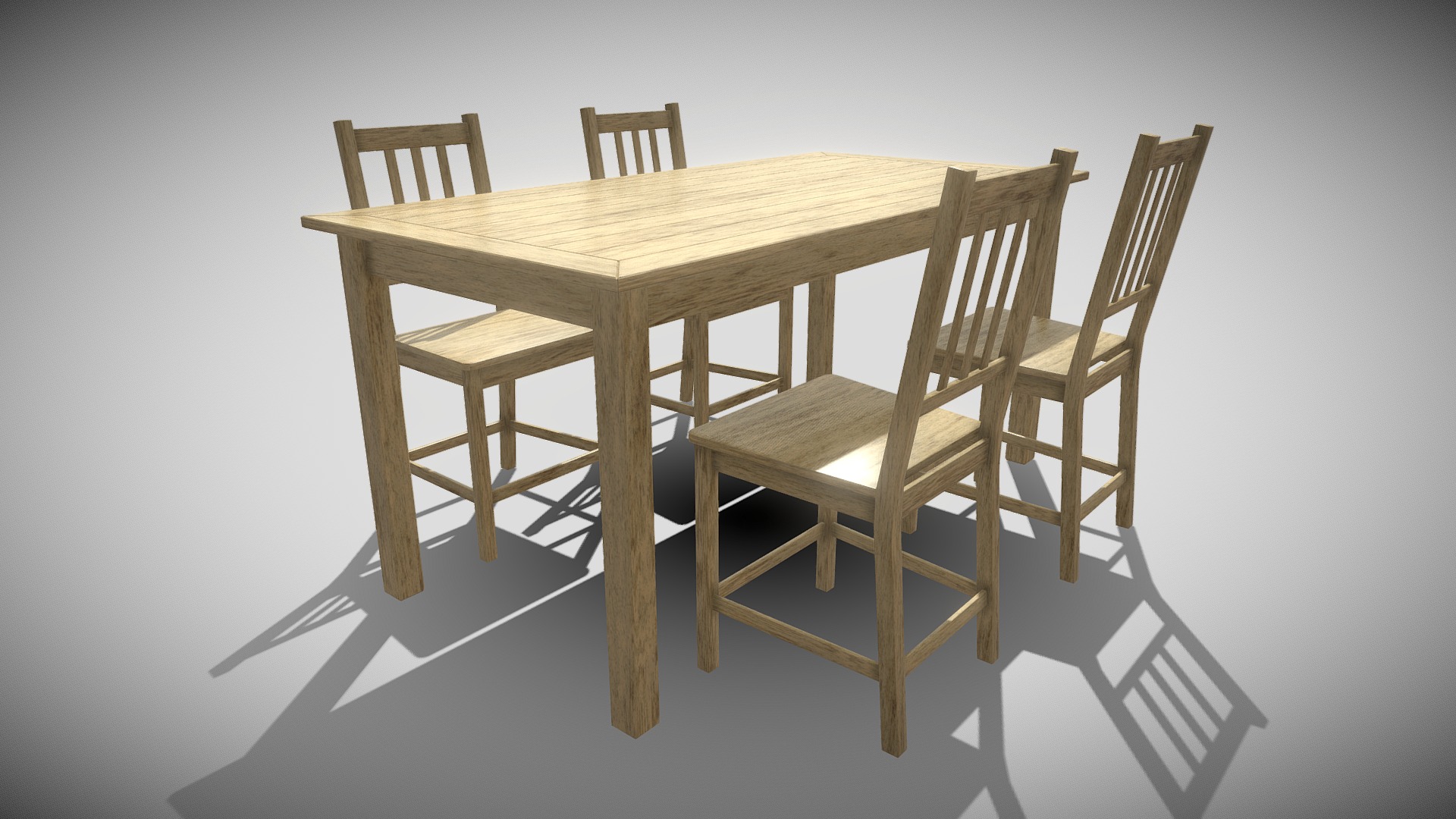 3D model Garden Furniture 4 person - This is a 3D model of the Garden Furniture 4 person. The 3D model is about a table with chairs around it.
