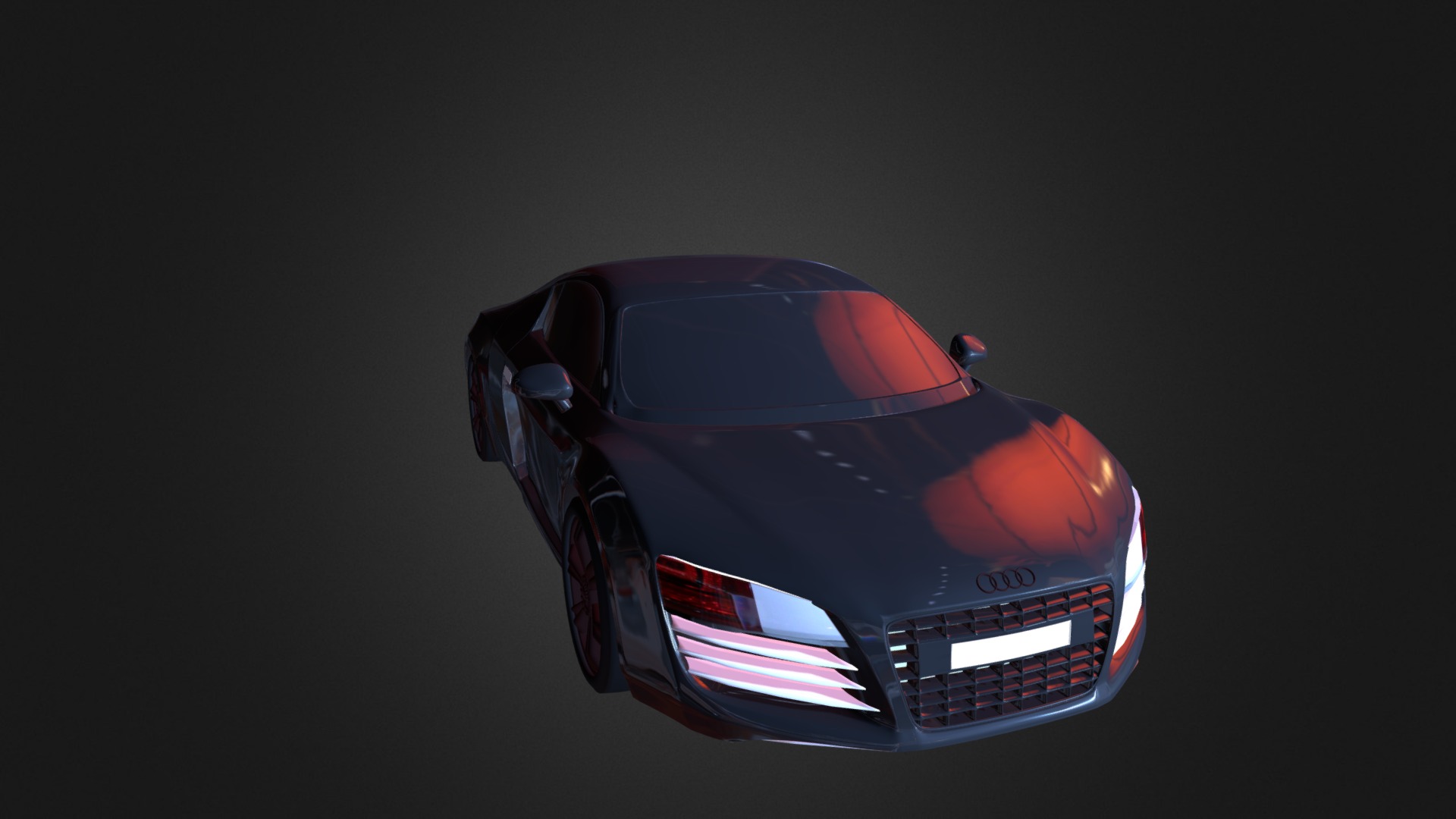 3D model Audi R8 2008 3D Model - This is a 3D model of the Audi R8 2008 3D Model. The 3D model is about a sports car with its lights on.