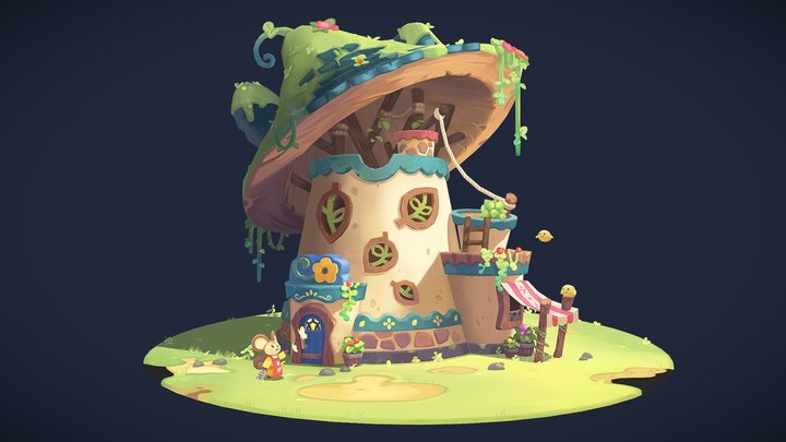 Flower Shop Handpainted 🐿️🌱 3D Model
