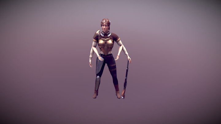 Burdened Huntress 3D Model