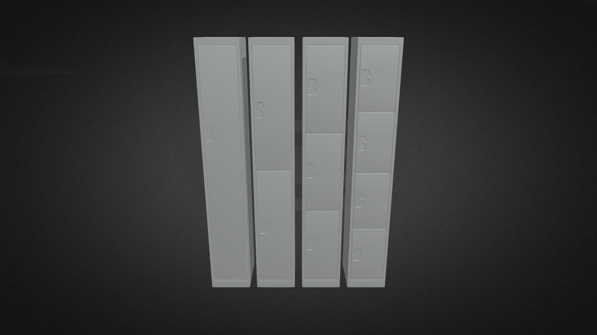 3D model Lockers Hire - This is a 3D model of the Lockers Hire. The 3D model is about a white rectangular object.