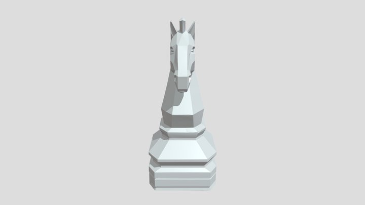 Stylized red knight chess piece 3D Model