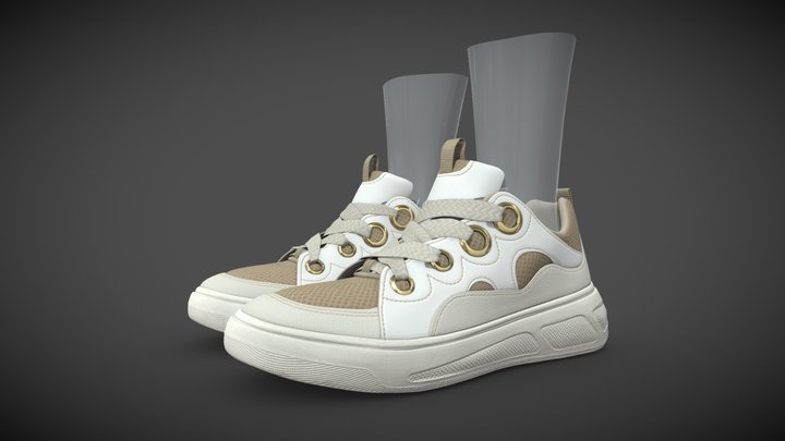 ASOS Duty Skate Sneakers Beige 3D Model