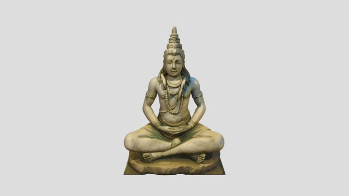 Seated meditating figure statue 3D Model