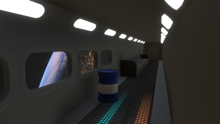space corridor scene 3D Model