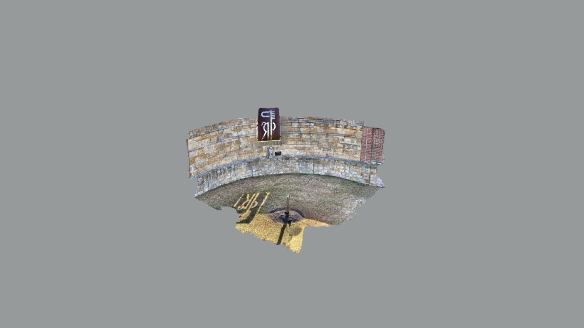 Test scan of backyard wall with owl