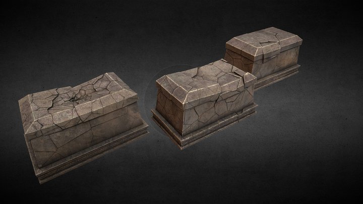 Crumbling Stone Caskets (Unity, UE4) – Modello 3D gratuito STL