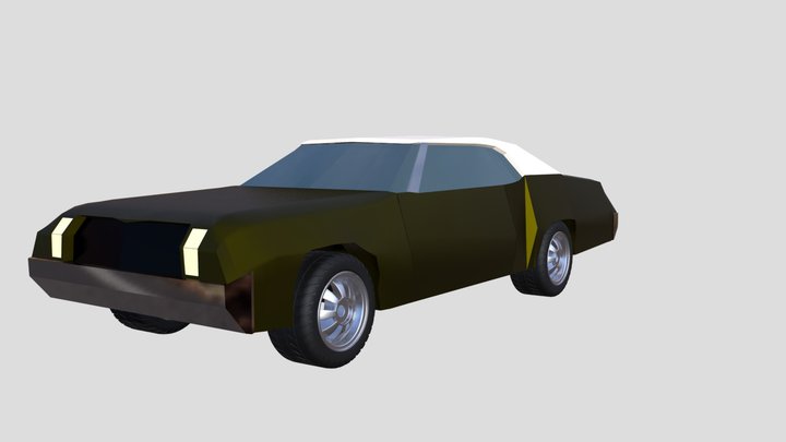 carro clásico low poly modelo 3D XDXD 3D Model