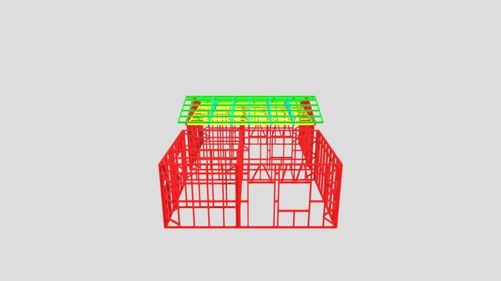 3B 33m² Semer Çatı 3D Model