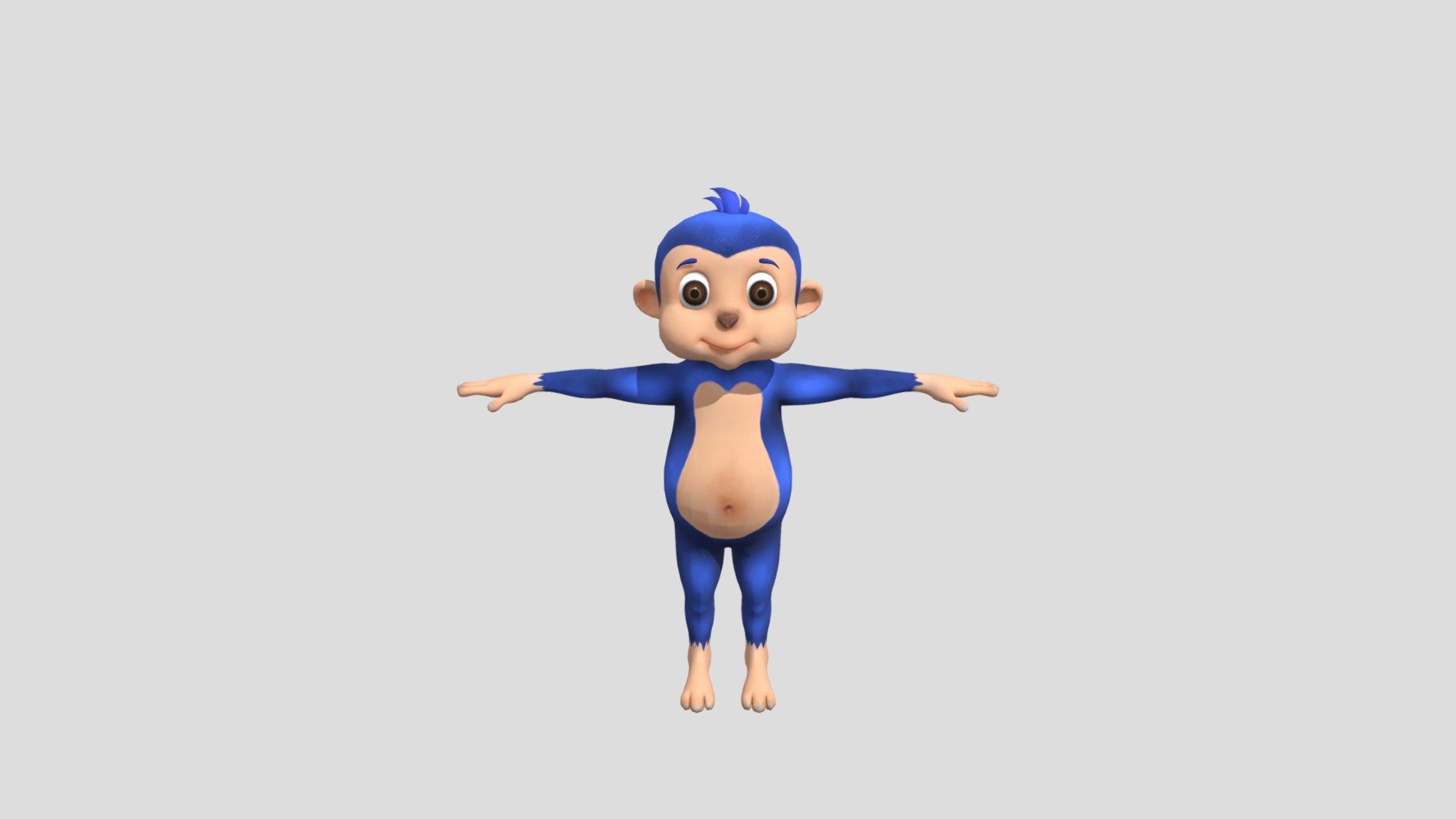 Blue Monkey - 3D model by  (@) [73733c3]