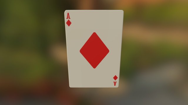 Ace of Diamonds Playing Card 3D Model