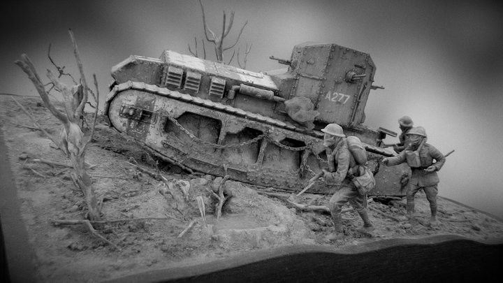 Whippet WW1 tank diorama 3D Model