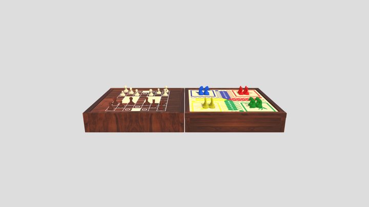 2-in-1 Board Games (Jungle - Horse Race Chess) 3D Model