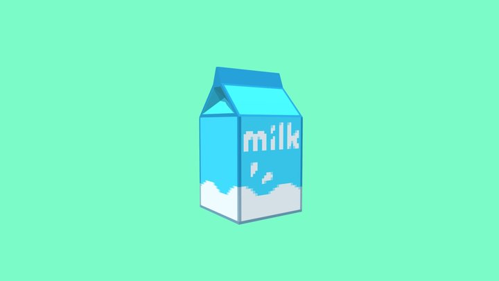 Retro Cartoon Milk Carton 3D Model