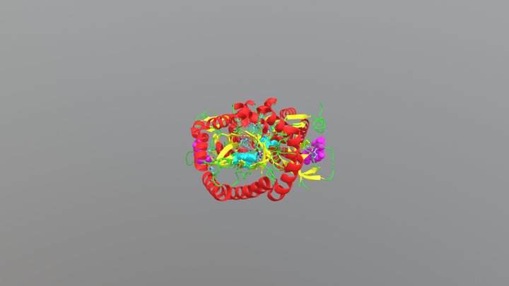 Ornithine Decarboxylase and G418 Complex 3D Model