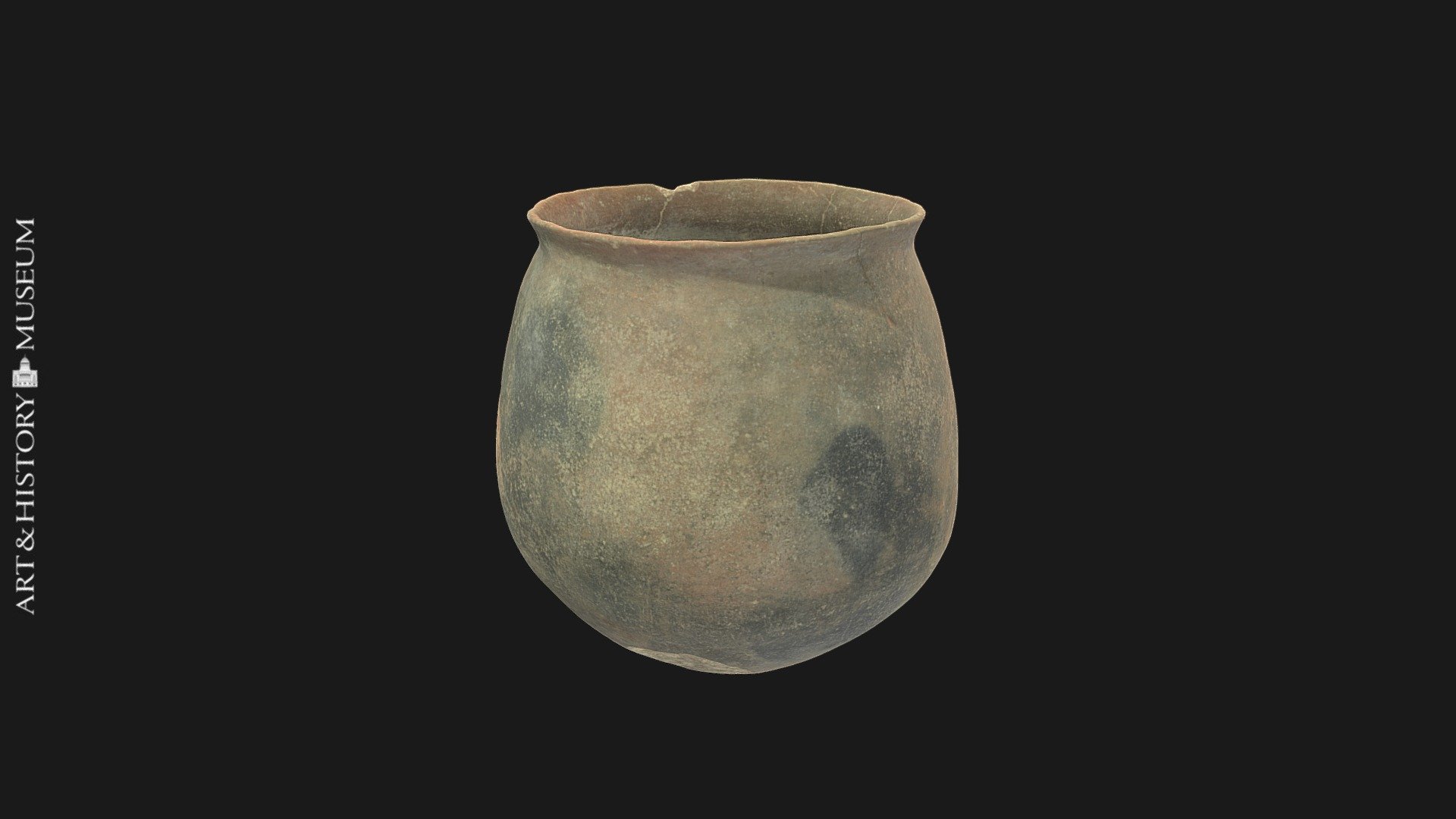 Egg-shaped pot with small opening & flaring rim