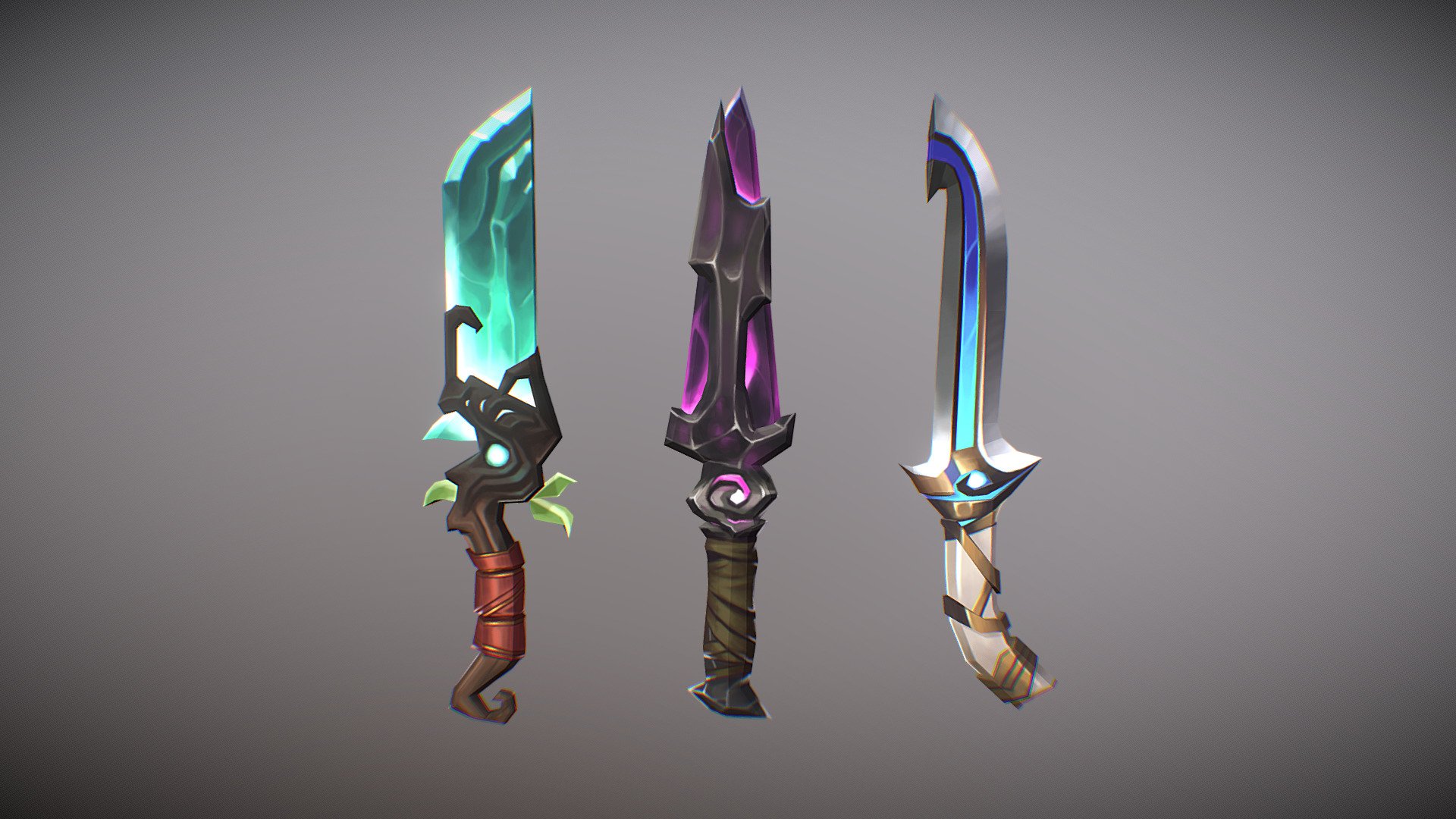 Handpainted One-Handed Daggers - 3D model by Ricardo (@Rickysens65 ...