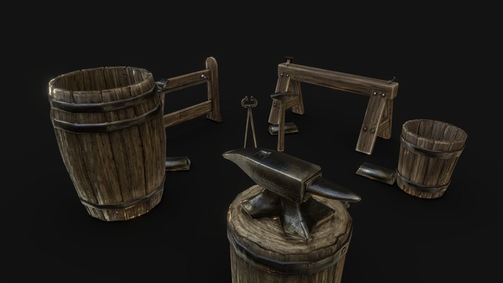 [Stone&Sword] Medieval Smithy Set 3D Model