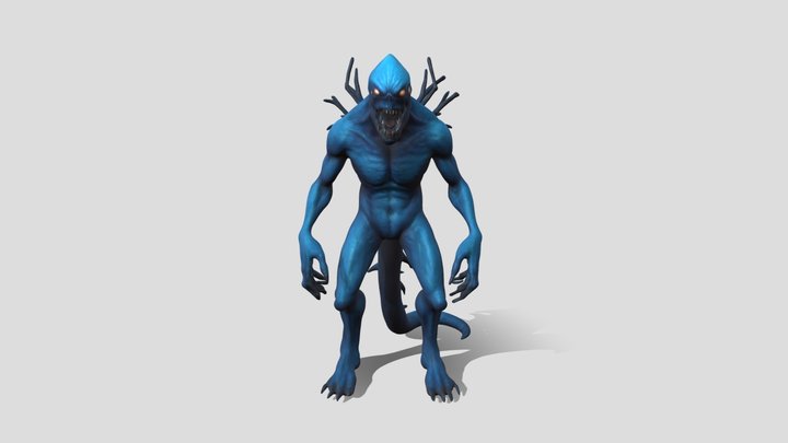 blue monster for horror 3D Model