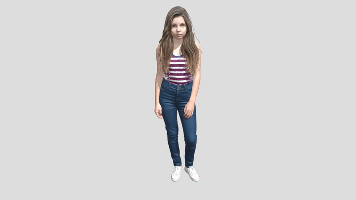 Casual Portrait In Stripes – Free 3D Model STL