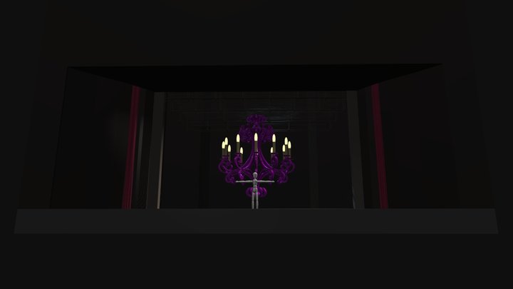 Сцена с люстрой 3D Model