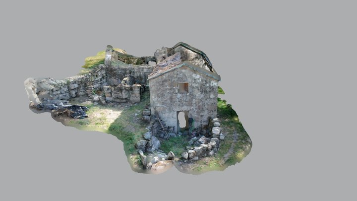 Casa Rural en Baja Resolución 3D Model